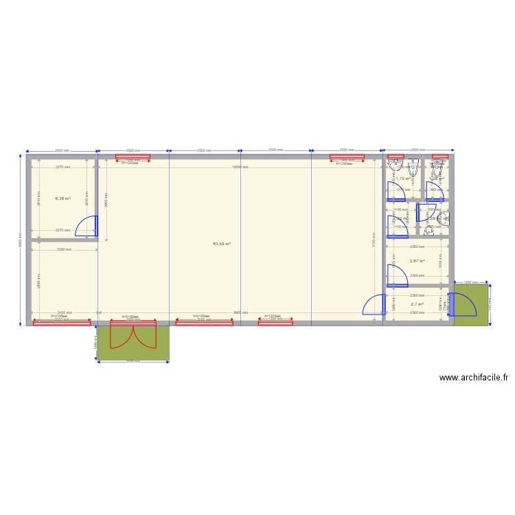 Самолет. Plan de 10 pièces et 86 m2