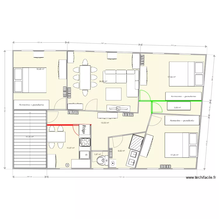 Plan Colocation Immeuble Coutances. Plan de 