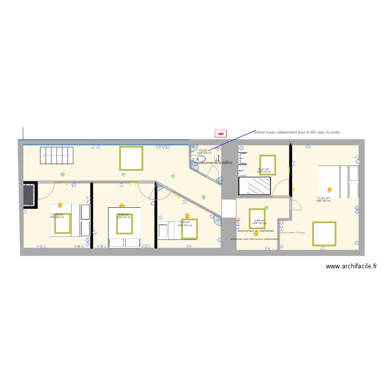 grenier PONT BIHAN V3 couloir élargi 2. Plan de 0 pièce et 0 m2