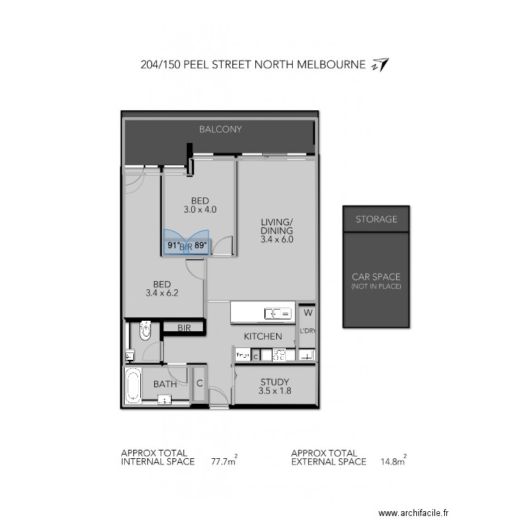 Marc Location 1. Plan de 5 pièces et 13 m2