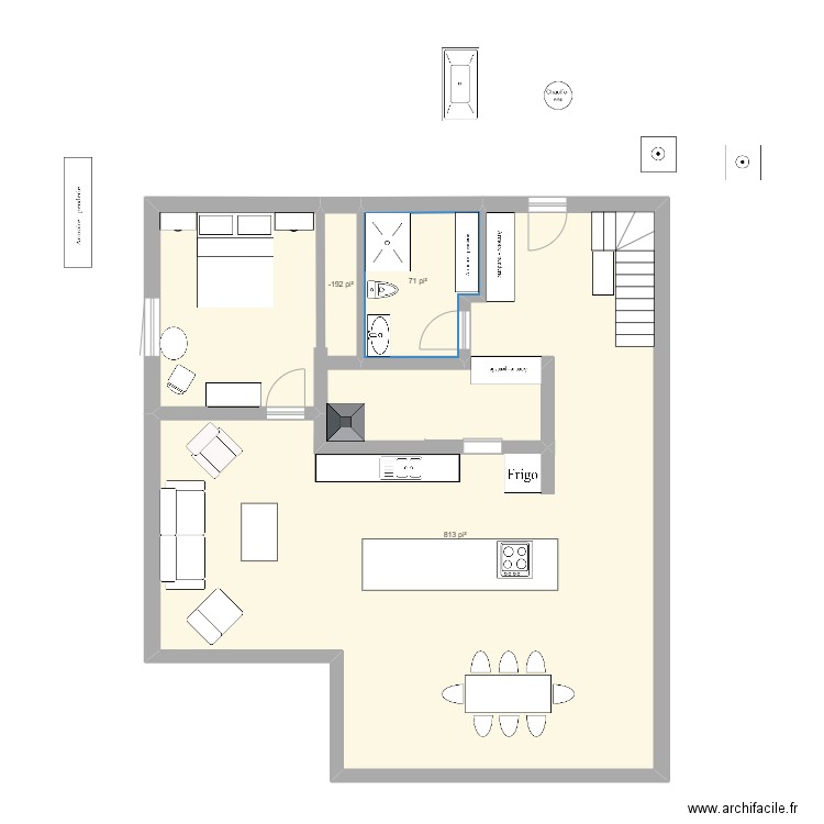Maison Fjord rez-de-chaussée. Plan de 3 pièces et 84 m2