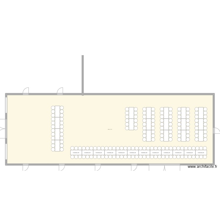 plan table. Plan de 1 pièce et 368 m2