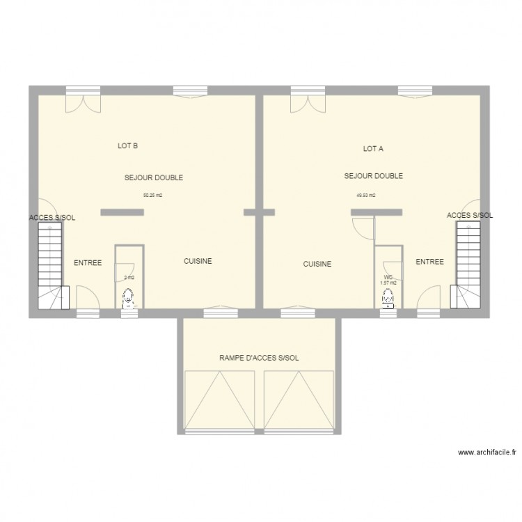  LOT A et B  RDC. Plan de 0 pièce et 0 m2