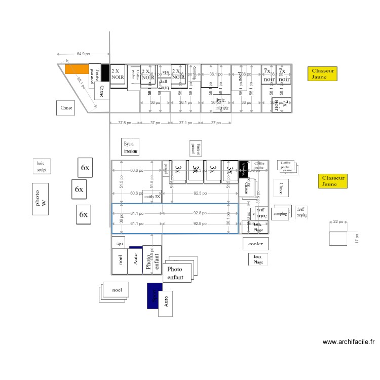 Locker. Plan de 0 pièce et 0 m2