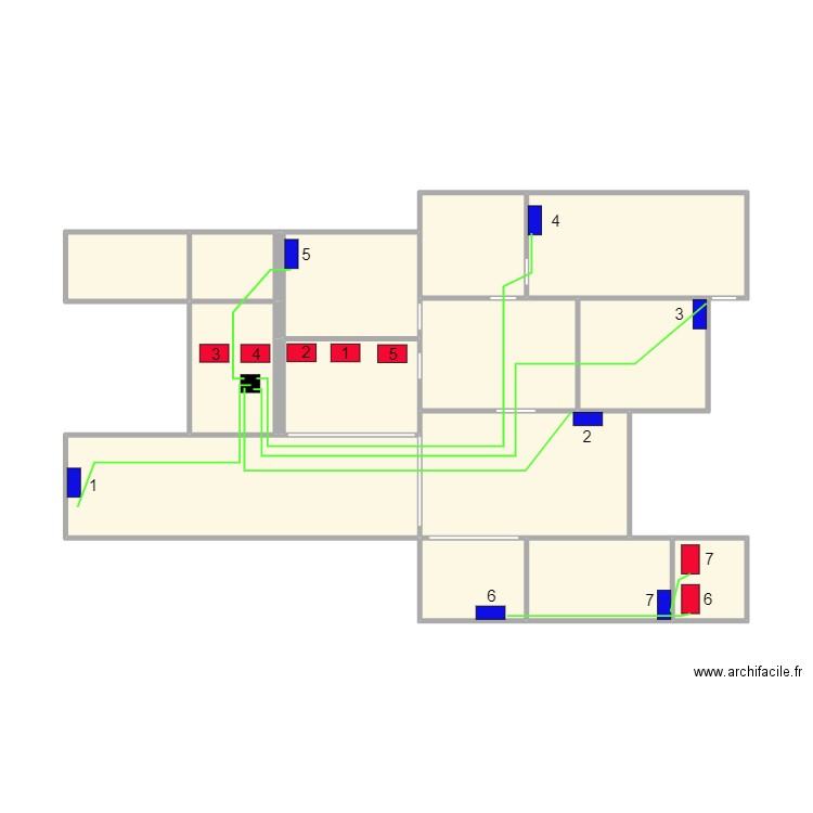 villa HERVE et EVE CLIM. Plan de 14 pièces et 46 m2