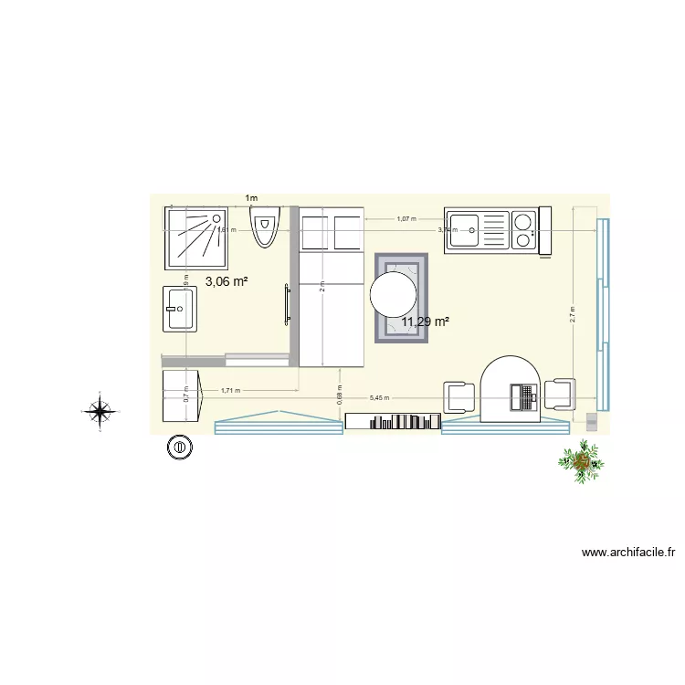 Plan Bessin 4. Plan de 2  et 14 m²