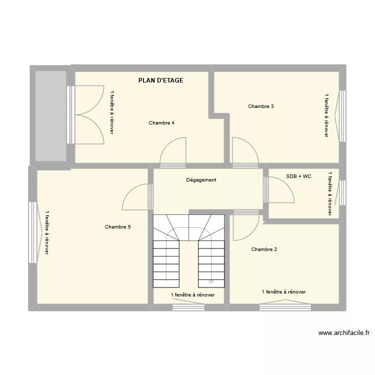 Plan d'&eacute;tage ECO. Plan de 7  et 62 m²