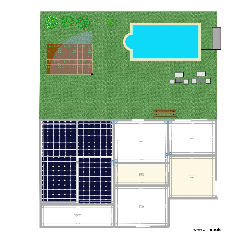 etlv. Plan de 7 pièces et 314 m2