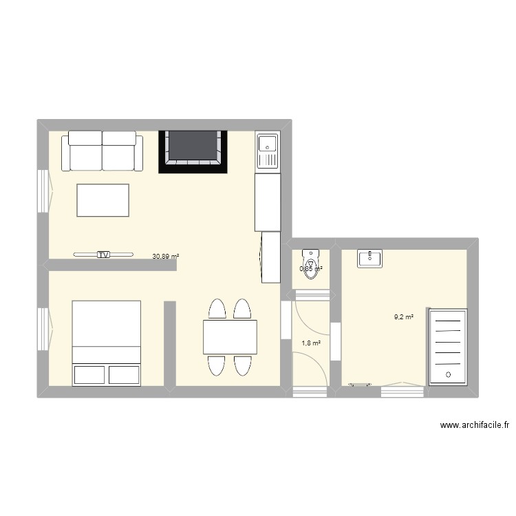 T1 étage. Plan de 0 pièce et 0 m2