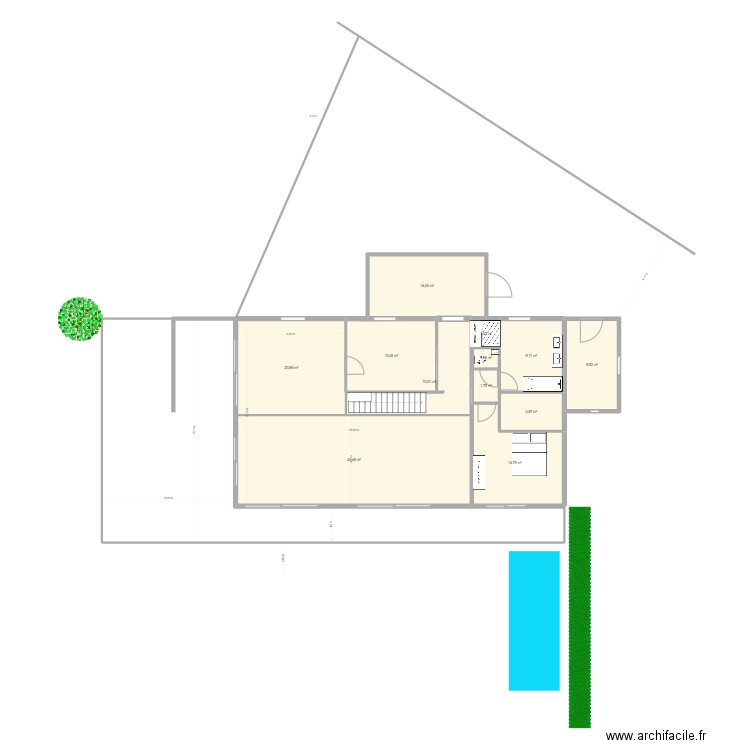 ebauche guip 13. Plan de 12 pièces et 144 m2