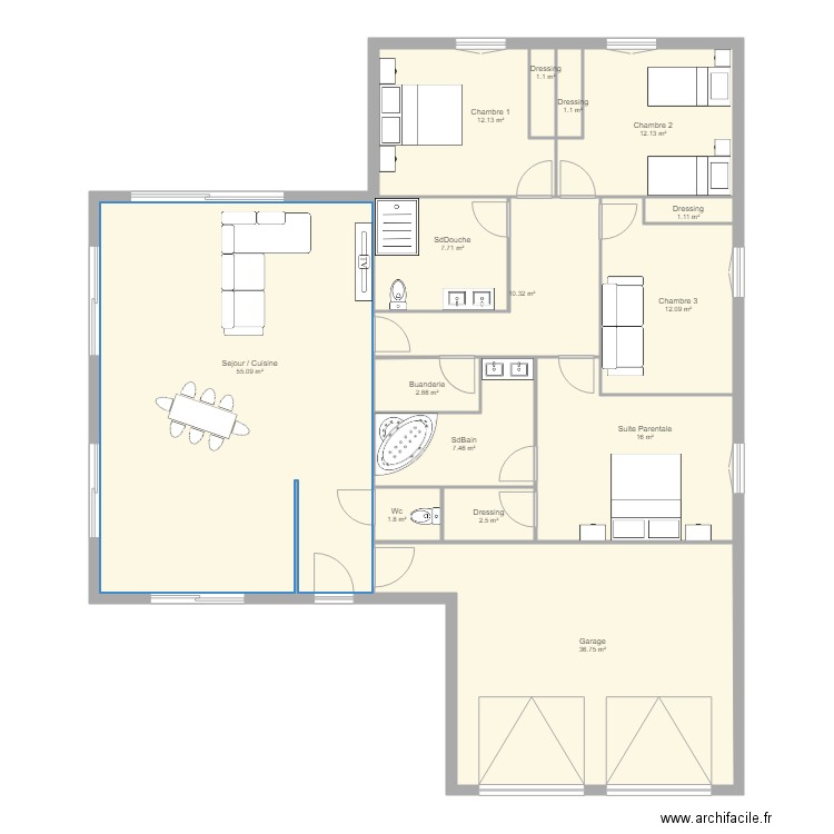 MaisonProjet. Plan de 0 pièce et 0 m2