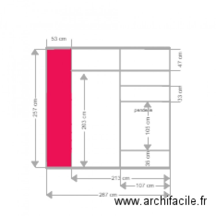 placard chambre niogret intérieur. Plan de 0 pièce et 0 m2