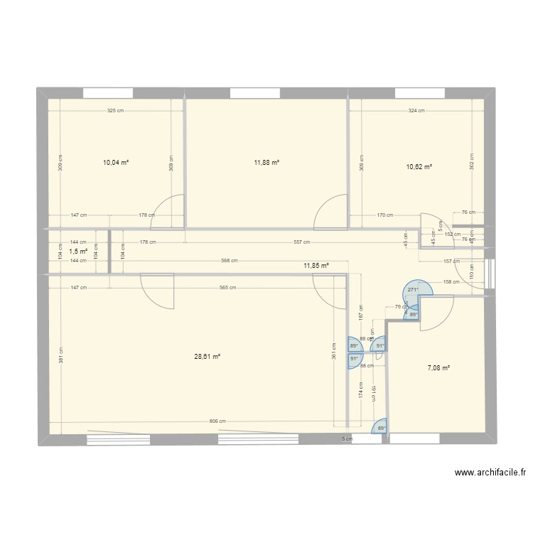 maison st loubes. Plan de 7 pièces et 82 m2