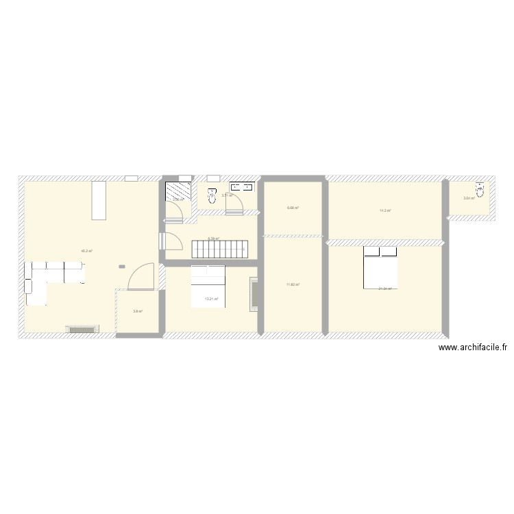 Republique id4. Plan de 11 pièces et 129 m2