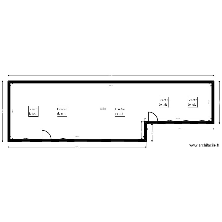 78LM40JJ Existant. Plan de 1 pièce et 124 m2