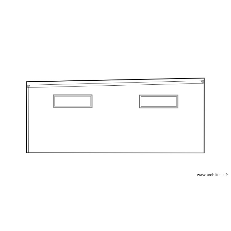 Plan de Façade arrière avec ajout longueur. Plan de 0 pièce et 0 m2