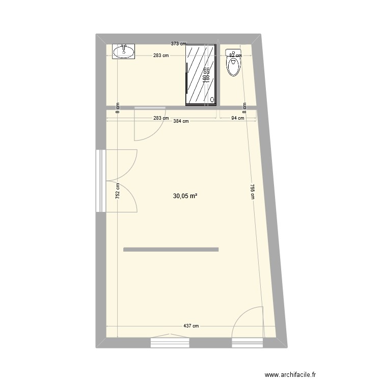 Bussière garage1. Plan de 1 pièce et 30 m2