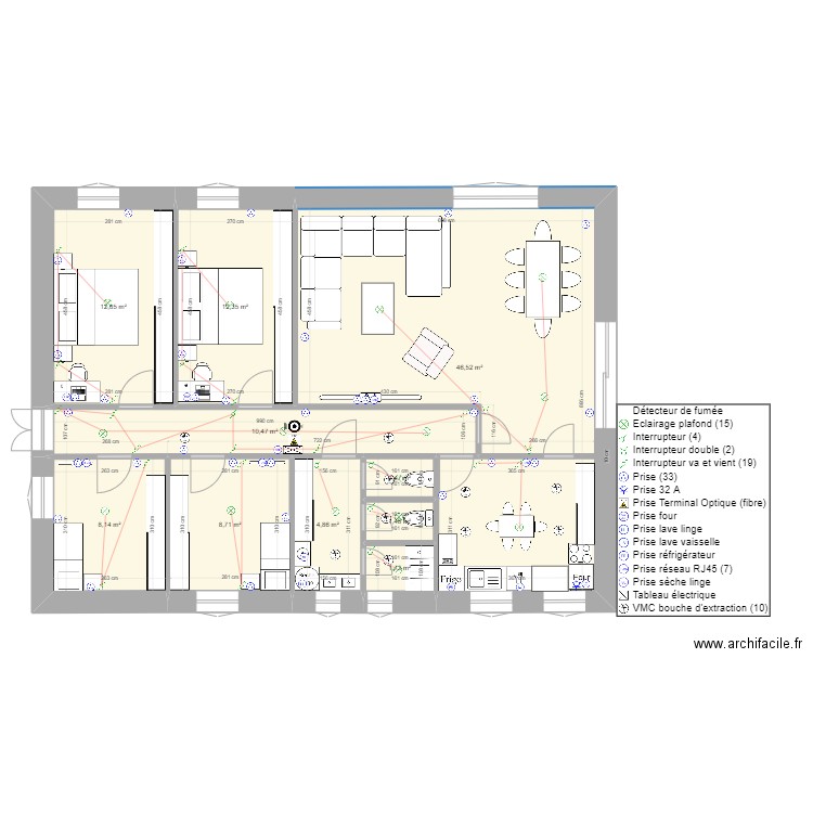 Maisone . Plan de 10 pièces et 109 m2