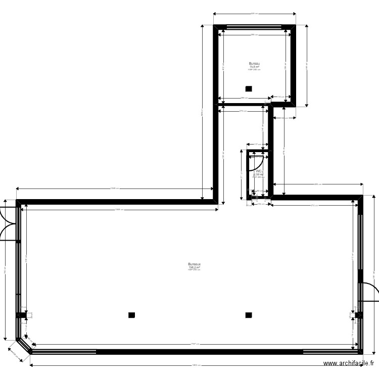 Choisy le Roi existant Jordan. Plan de 3 pièces et 175 m2