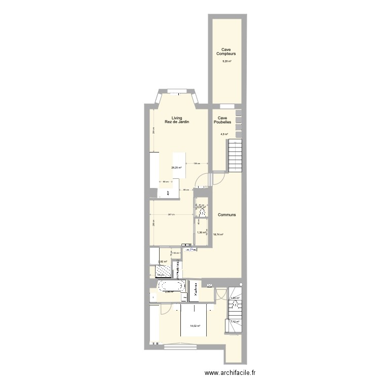 Marie José Rez jardin existant sdb2. Plan de 0 pièce et 0 m2