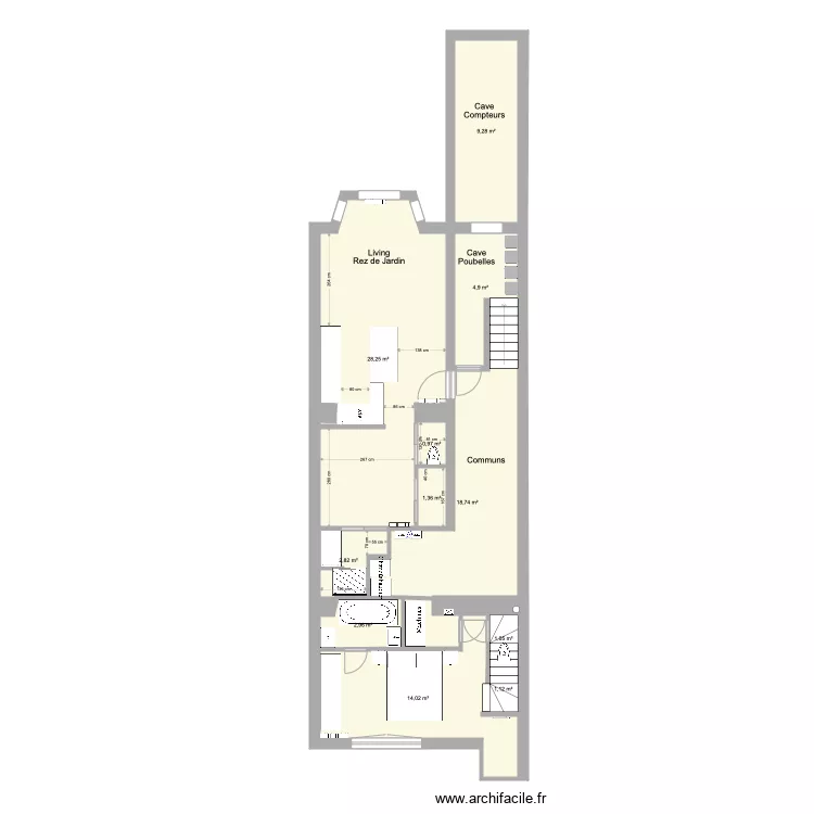 Marie Jos&eacute; Rez jardin existant sdb2. Plan de 0 pièce et 0 m2