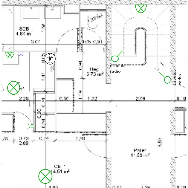  trvx elec etage  prevost . Plan de 0 pièce et 0 m2