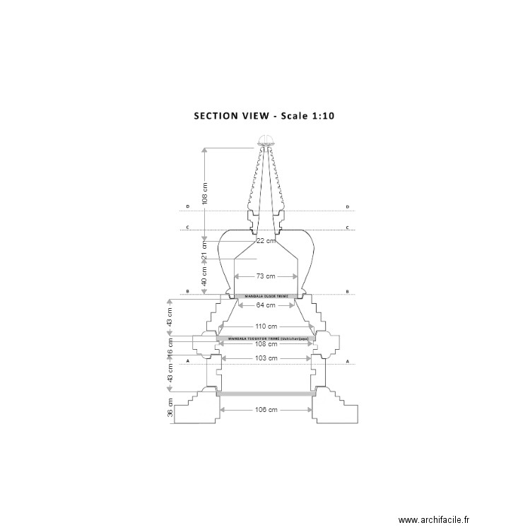 Stupa intérieur. Plan de 0 pièce et 0 m2