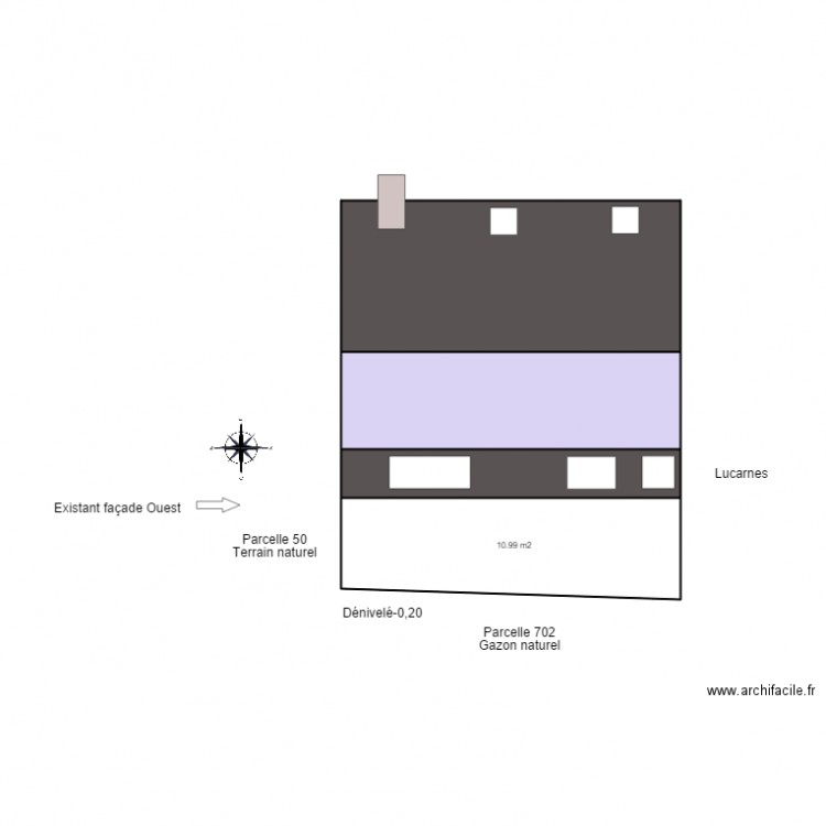 Thierry façade Ouest Existant v2. Plan de 0 pièce et 0 m2