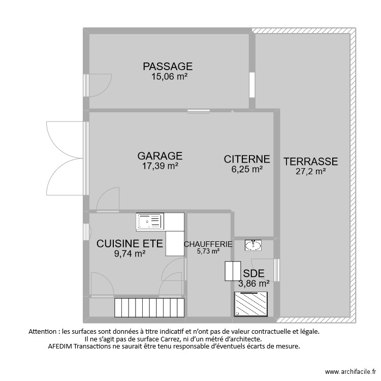 BI9996 SOUS SOL PASCAL. Plan de 8 pièces et 88 m2