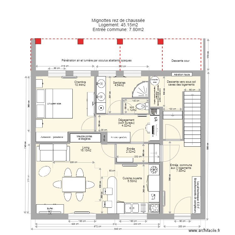 Mignottes rez de chaussée logement autonome. Plan de 0 pièce et 0 m2