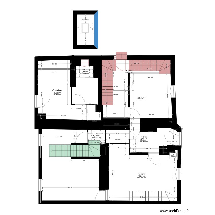 HUG AMENAGEMENT ESCALIER. Plan de 0 pièce et 0 m2