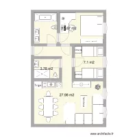 Chambre double 60m2