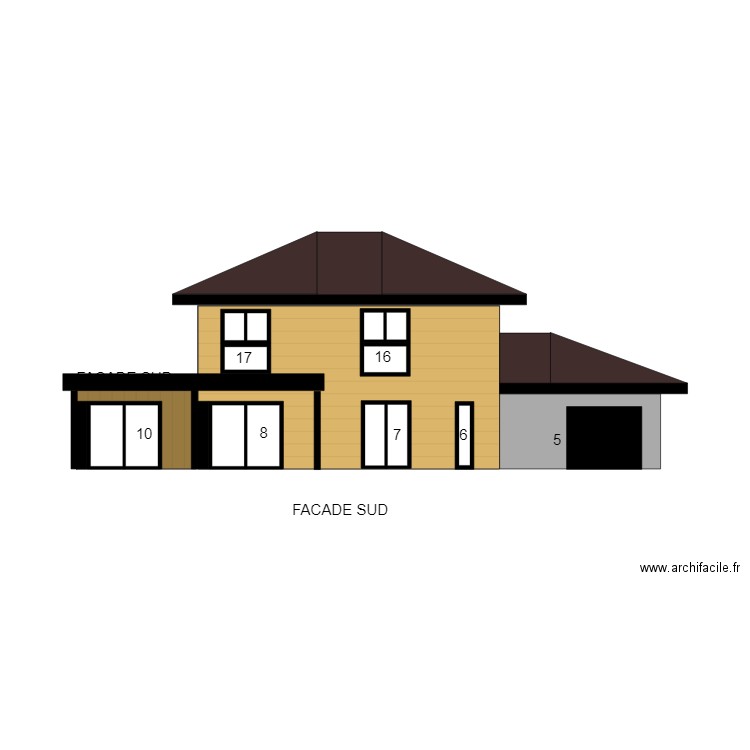 facade sud dubuc. Plan de 0 pièce et 0 m2