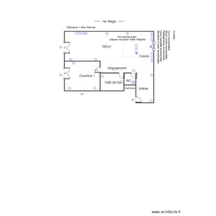 Plan prises - 50m2. Plan de 0 pièce et 0 m2