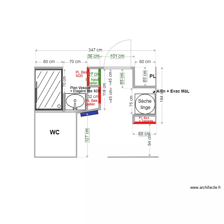 Plan palier 1er. Plan de 