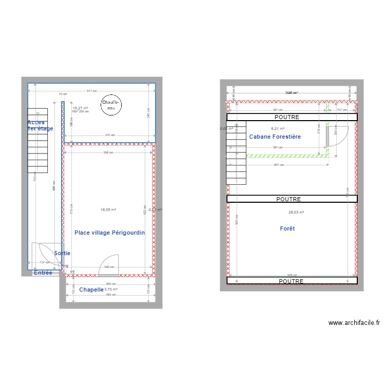 escape 2 AVEC CLOISON et dimension. Plan de 0 pièce et 0 m2