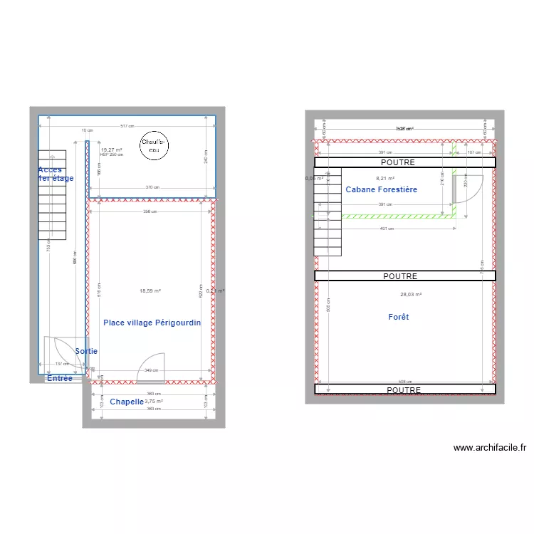 escape 2 AVEC CLOISON et dimension. Plan de escape 2 AVEC CLOISON et dimension. Plan de