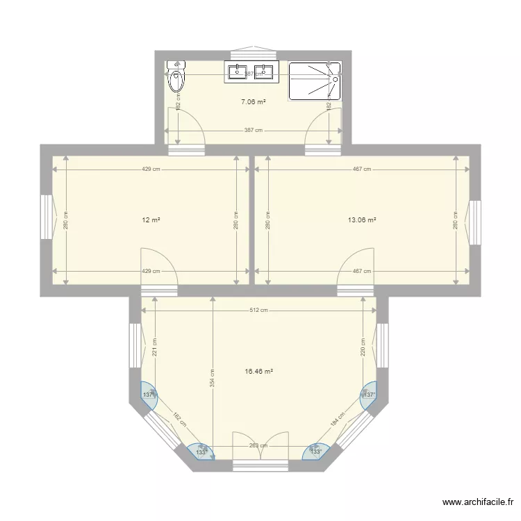 Maison de Rachelle 2 grandes chambres. Plan de 