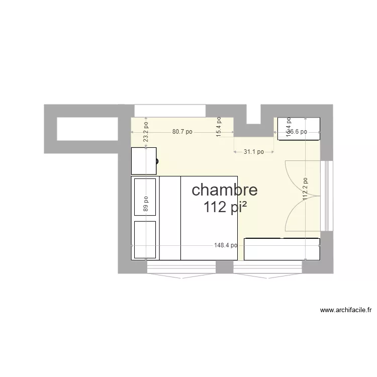 chambre maitre. Plan de 