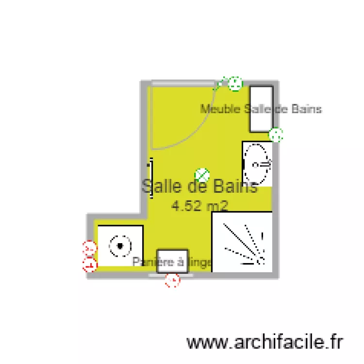 Salle de Bains. Plan de 