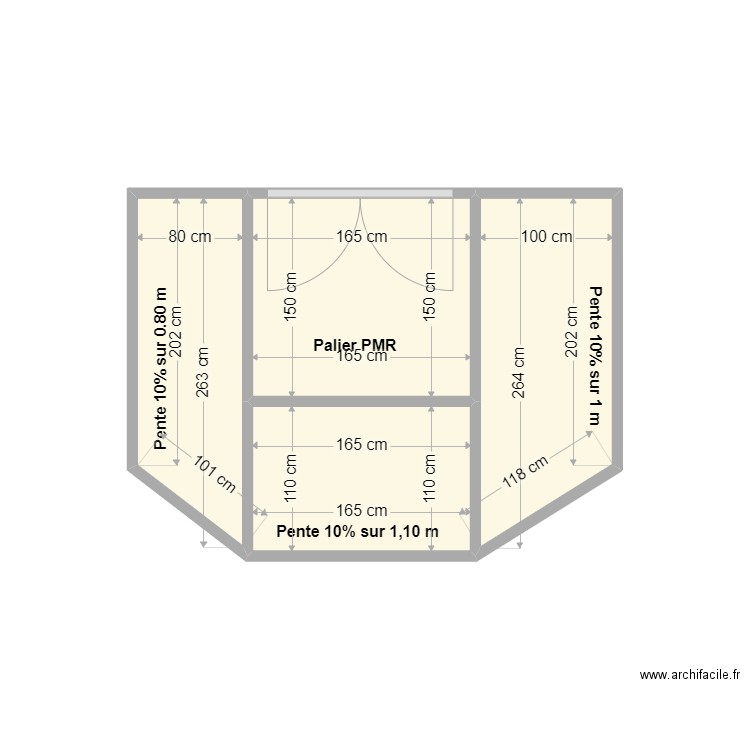 Accès Restaurant V1. Plan de 4 pièces et 8 m2