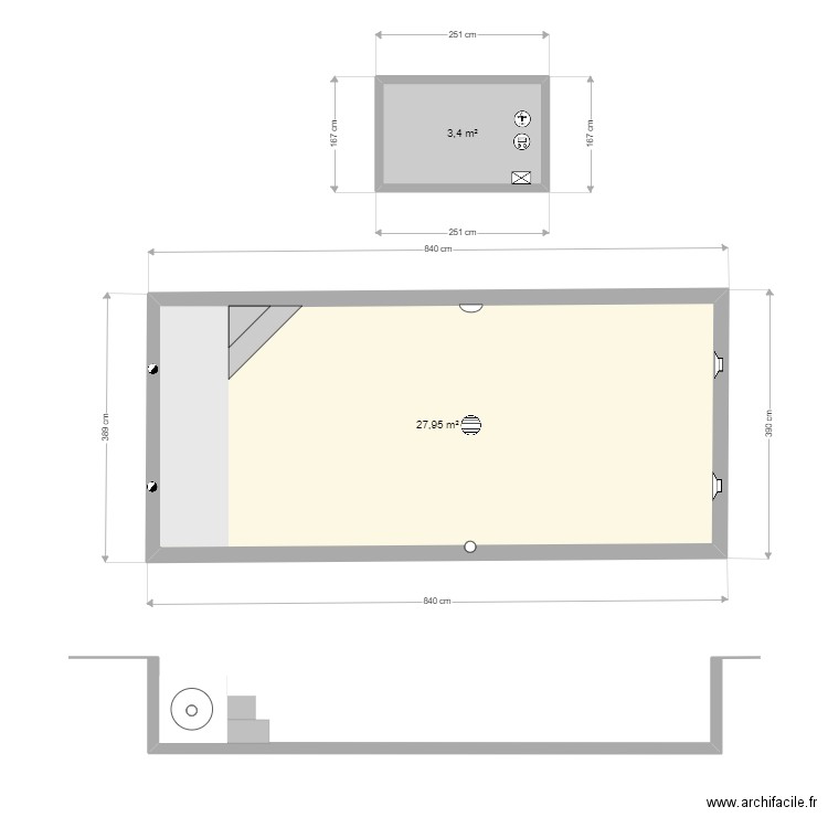 Plan en coupe piscine. Plan de 0 pièce et 0 m2