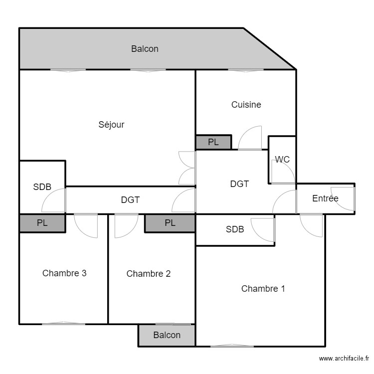 Plan ORTIZ 1. Plan de 16 pièces et 235 m2