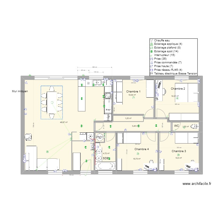 St Jean d'Illac 6. Plan de 10 pièces et 106 m2