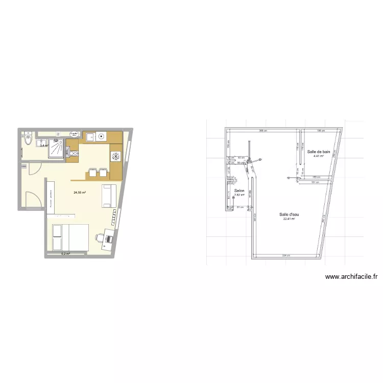 PLAN 2. Plan de 2  et 4 m²