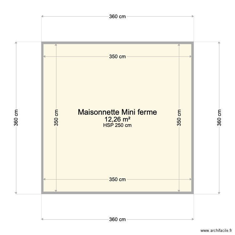 maisonette mini ferme . Plan de 1 pièce et 12 m2