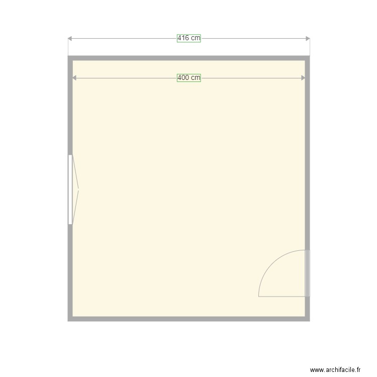 la Guiche. Plan de 1 pièce et 18 m2