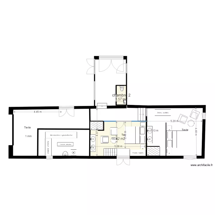 Am&eacute;nagement Grange 2 Montoison 121. Plan de 