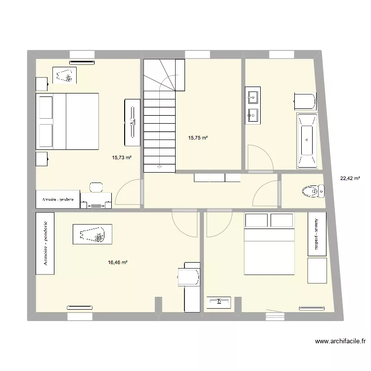 ETAGE PORNICHET. Plan de 