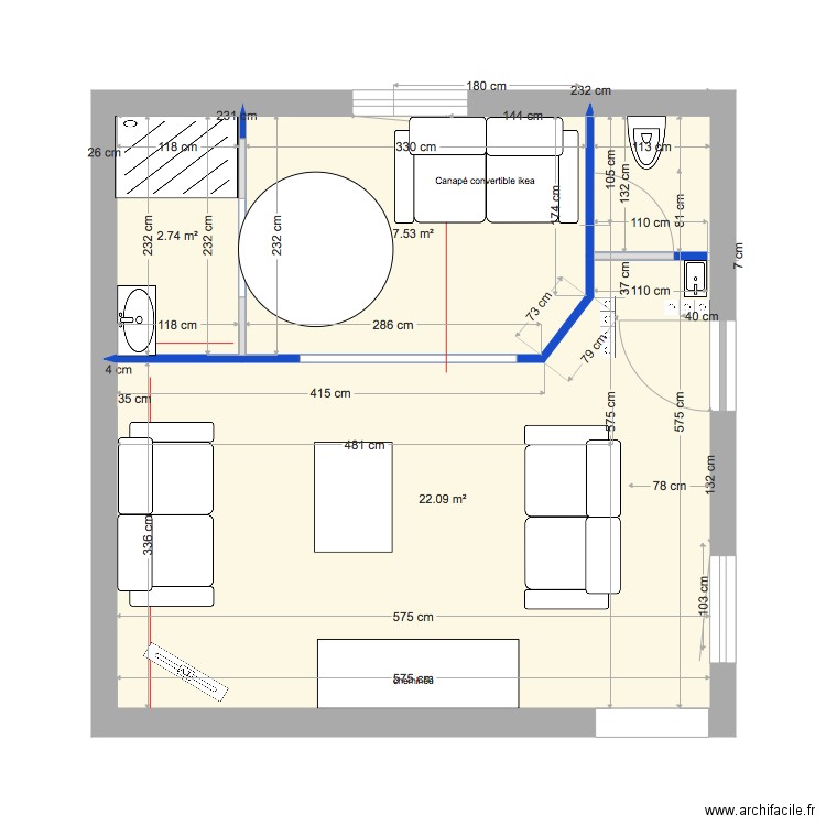 salon et sdb bis wc à part 28 12  20h32. Plan de 0 pièce et 0 m2